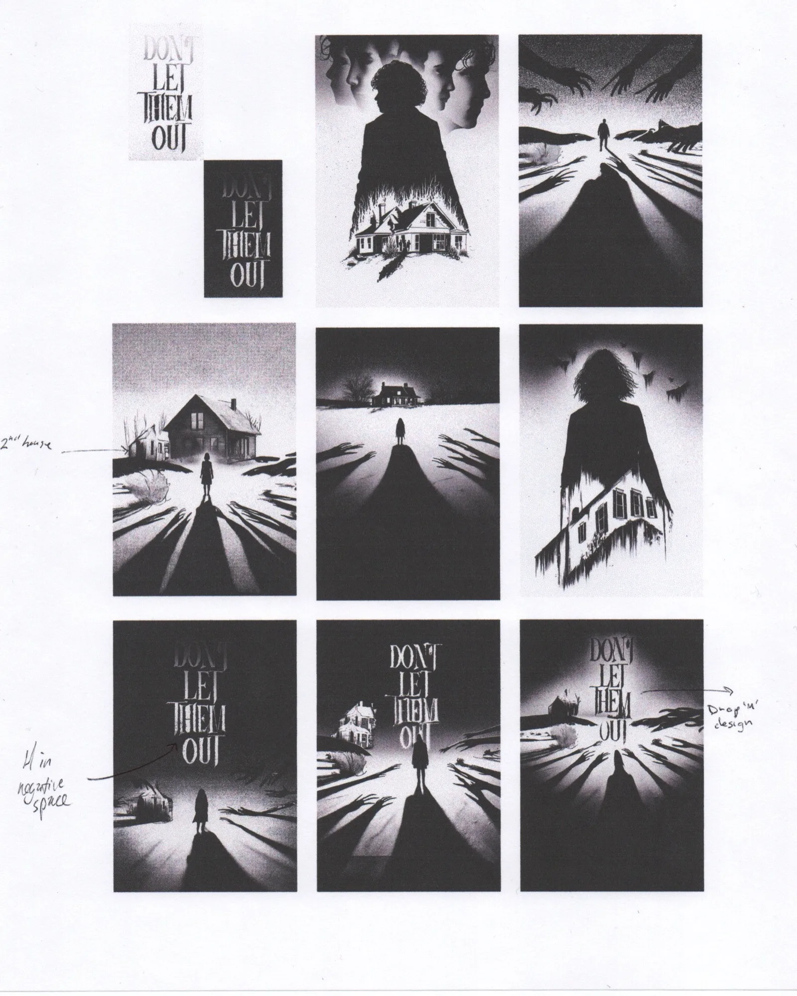 Don't Let Them Out — Thumbnail sketches