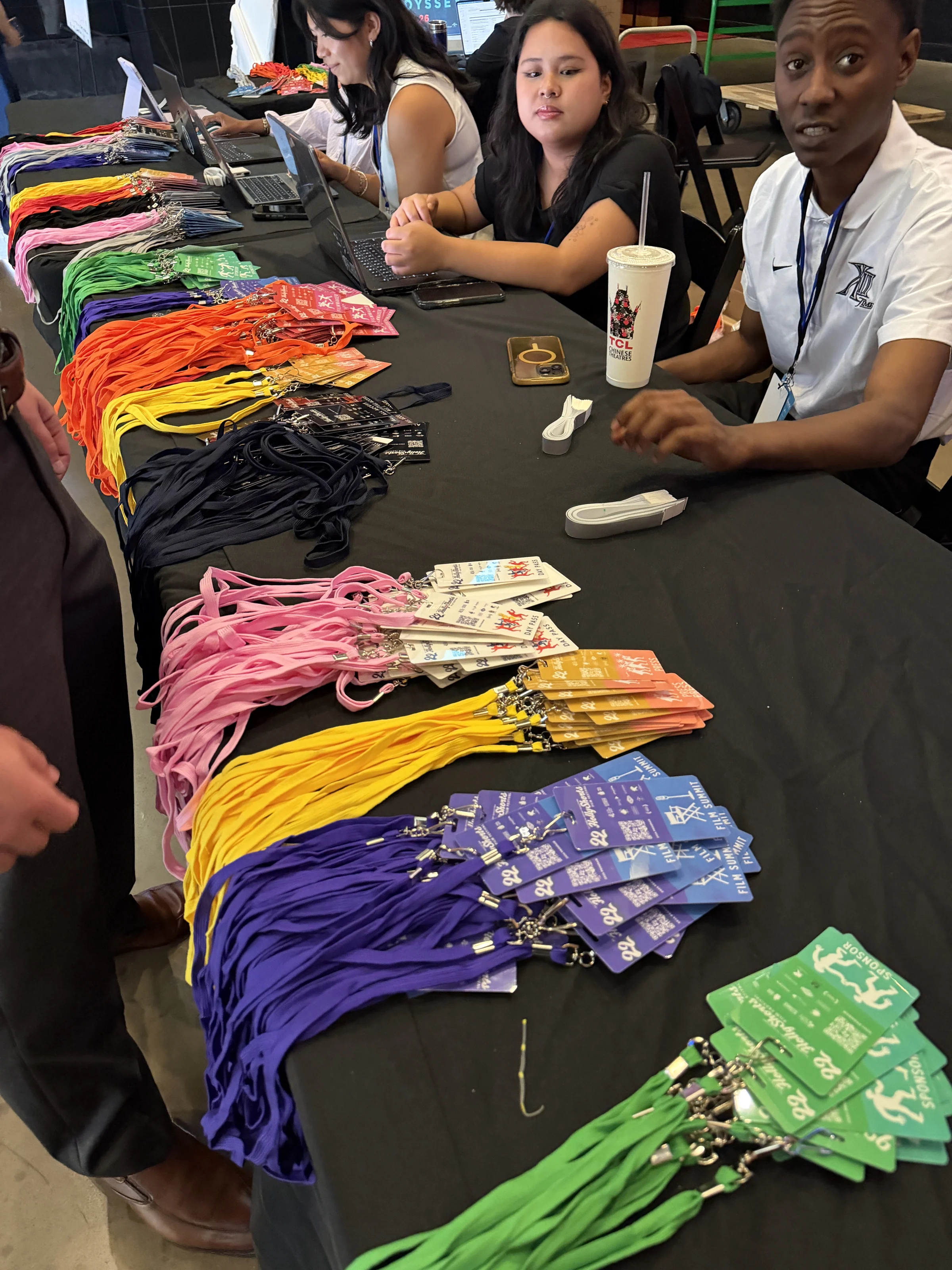 Badge pickup at the festival