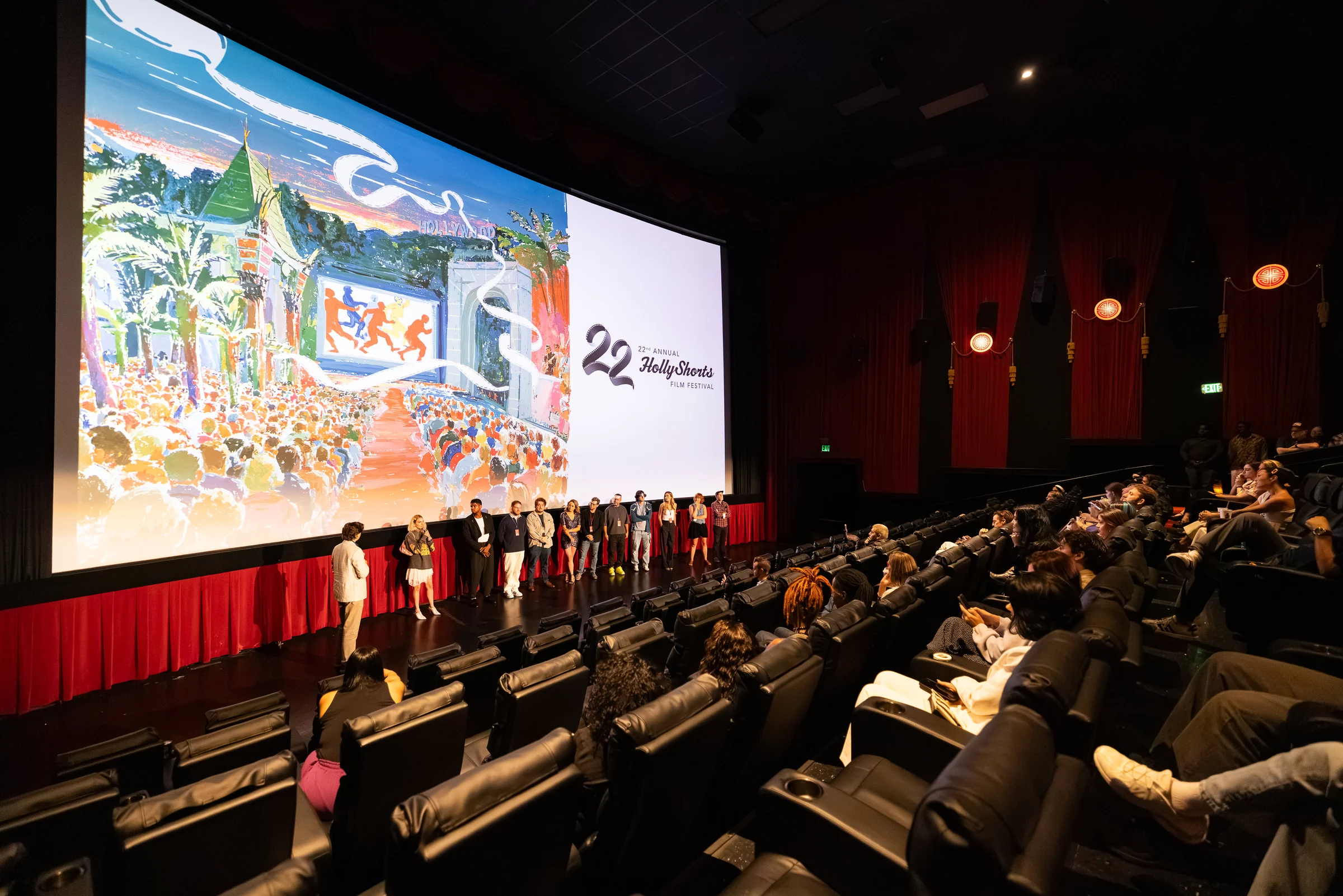 The poster on screen before a screening
