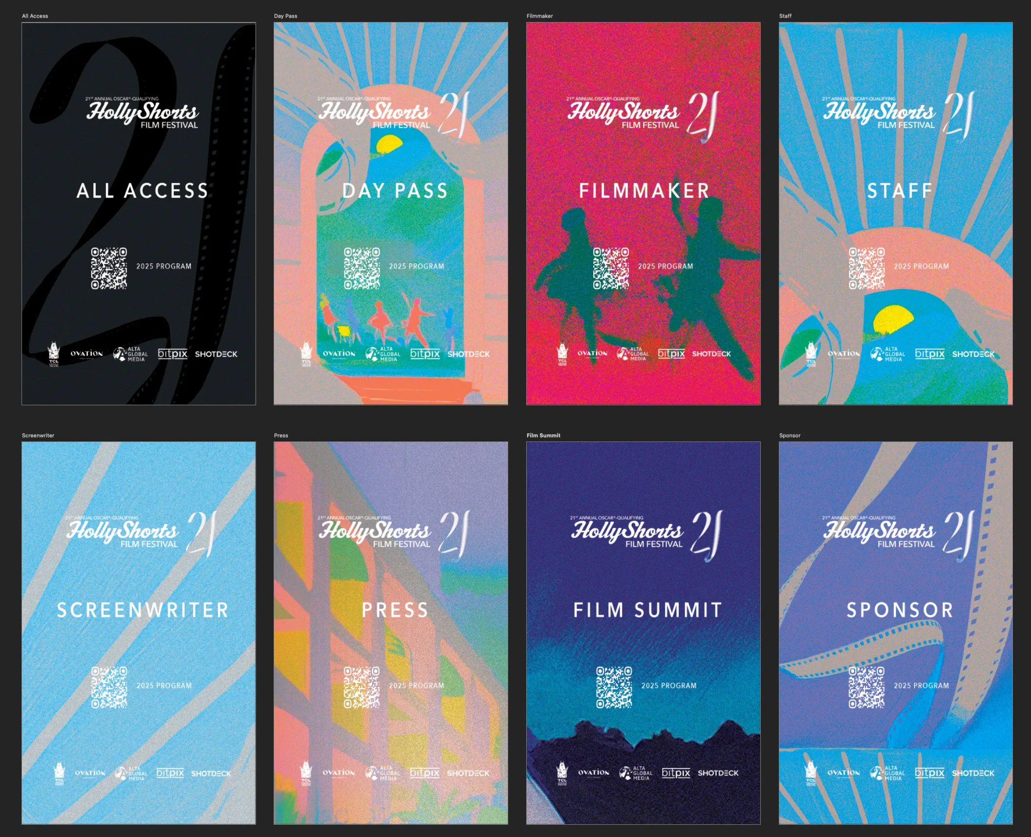 All badge designs overview