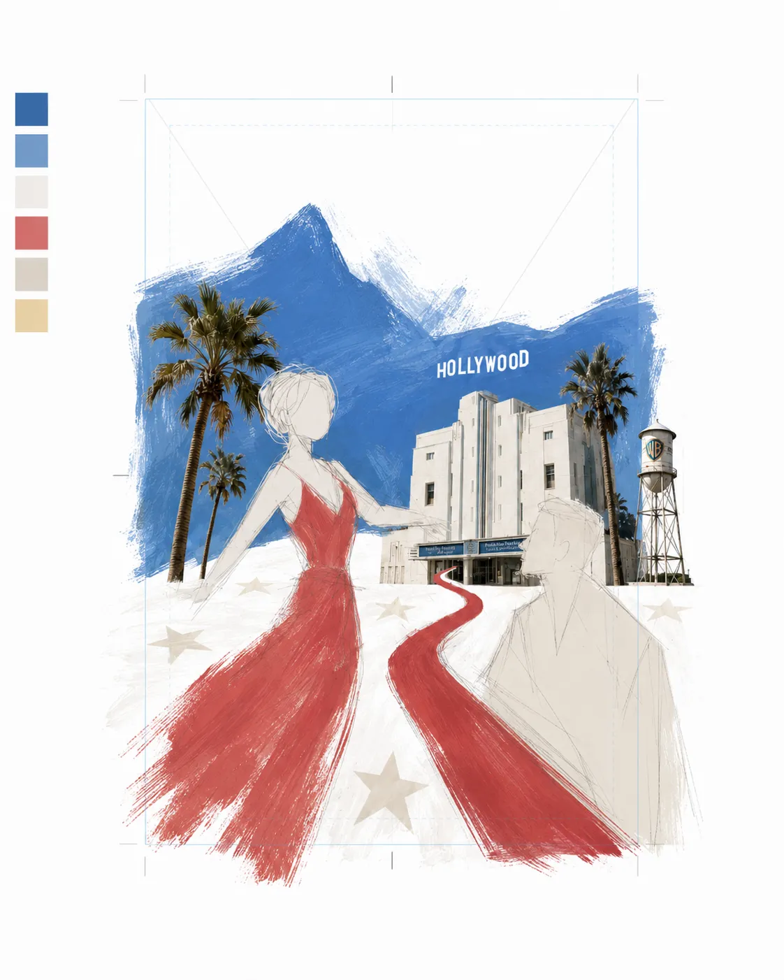 Digital painterly pass with textured background