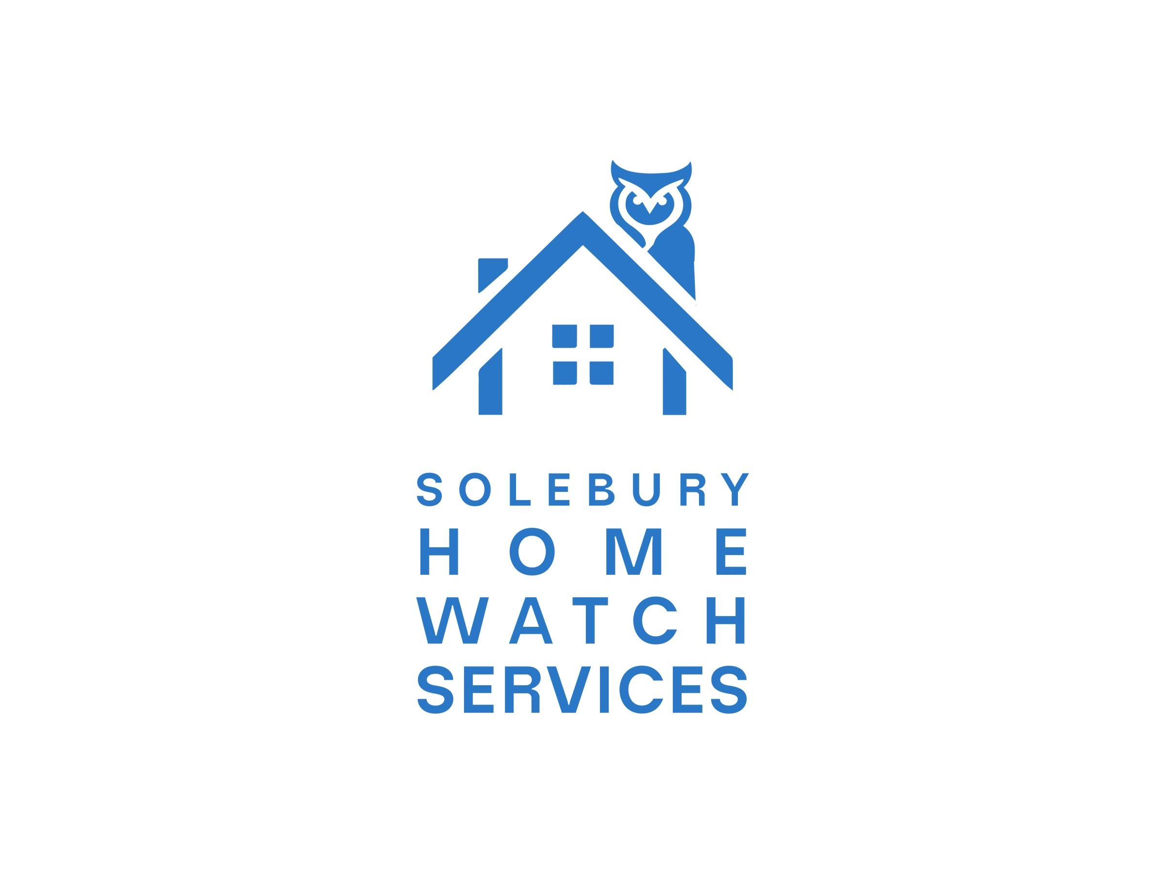 Solebury Home Watch Services logo, tall version, in blue