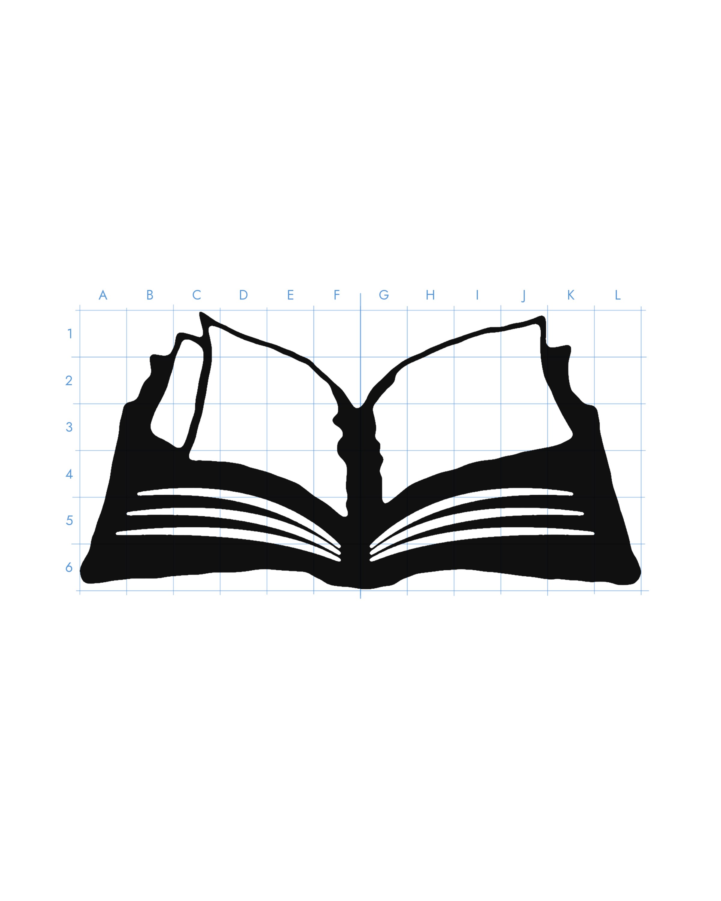 The simplified small-size book on its construction grid.