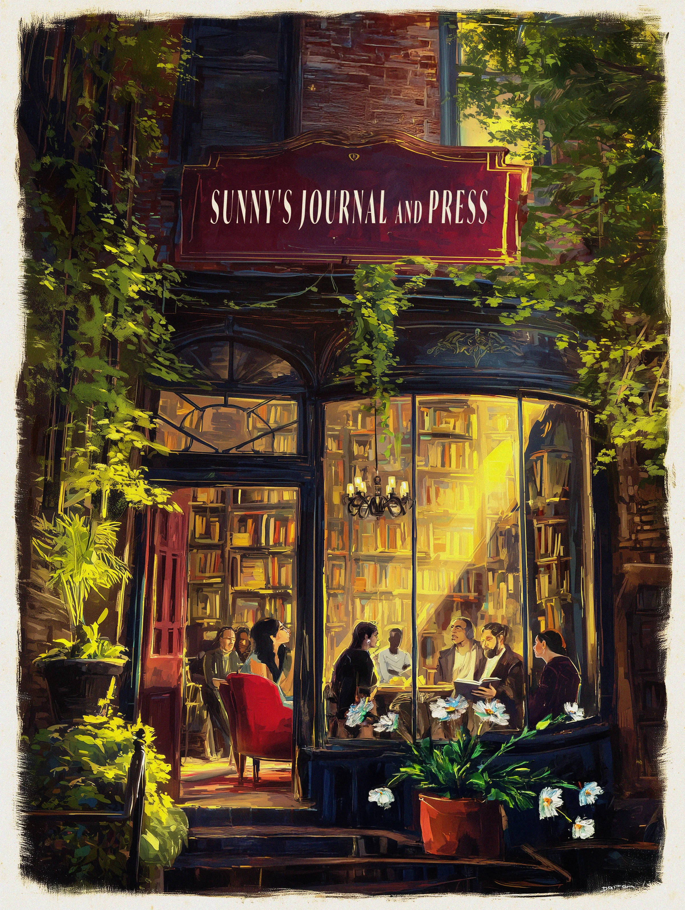 Sunny's Journal and Press — original storefront illustration